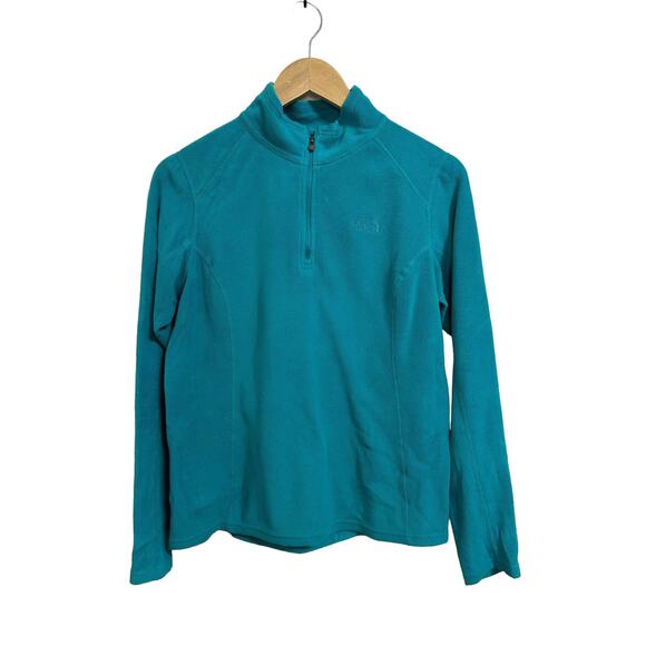 The North Face Blue 1/4 Zip Up Fleece Pullover Jacket High Neck Size Medium - Picture 1 of 6